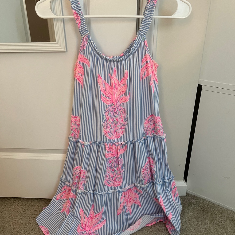 Blue and Pink Striped Pineapple Dress
